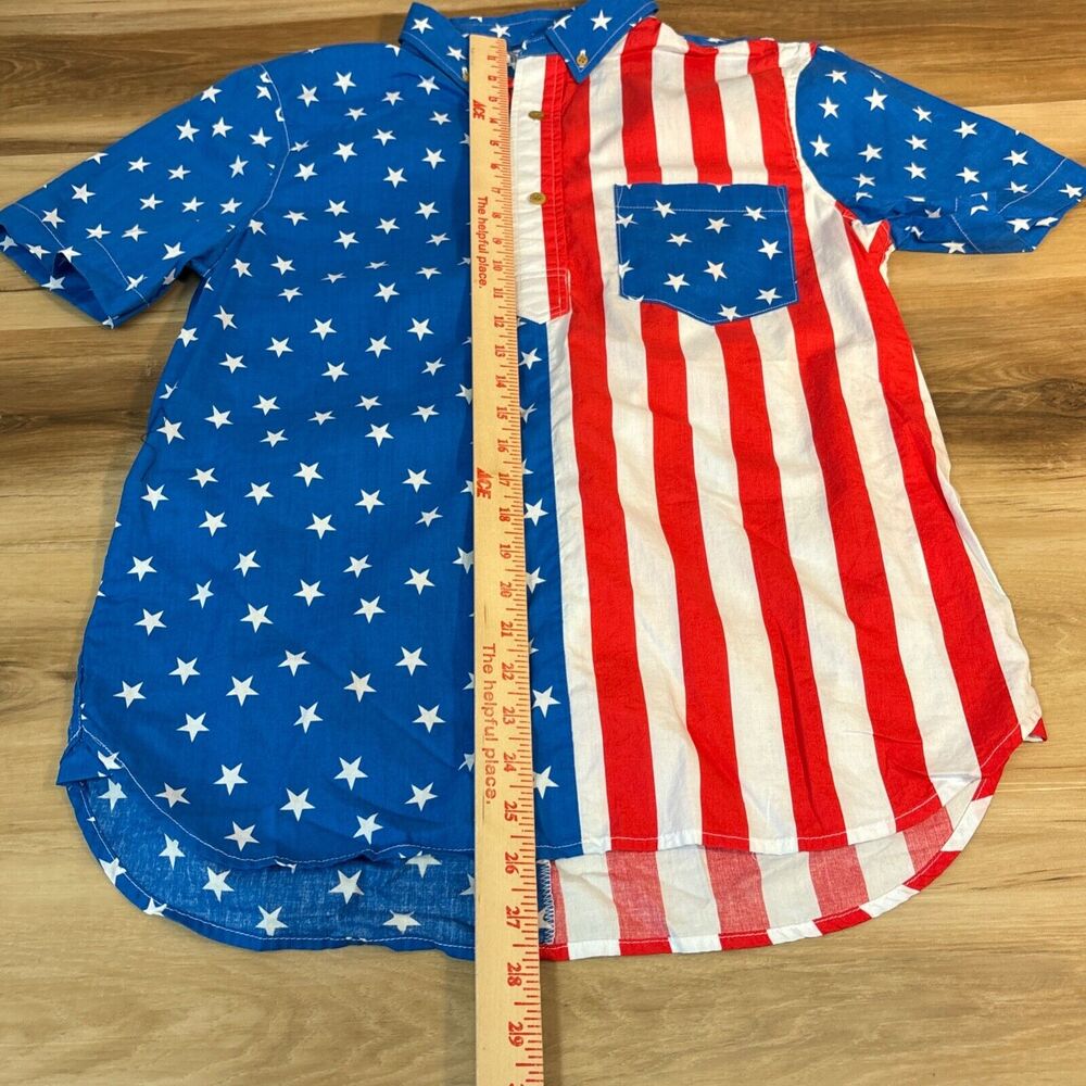 American Flag Shirt Mens Small AOP Chubbies the Nutter USA made Cotton Polo - Picture 5 of 9